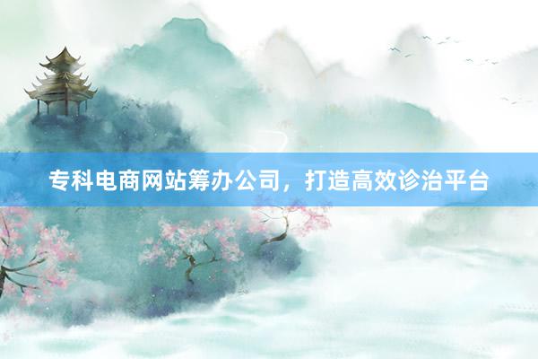 专科电商网站筹办公司，打造高效诊治平台